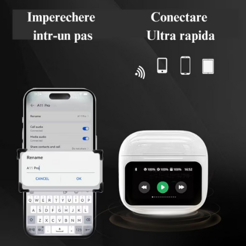Căști Wireless cu TouchScreen